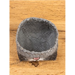 Корзинка «Кот», 8×8×13 см, бамбук, серая