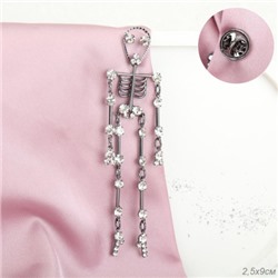 Брошь Скелетик / 3778 /уп 12/стразы