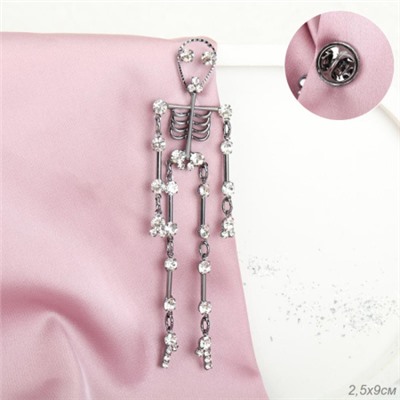 Брошь Скелетик / 3778 /уп 12/стразы