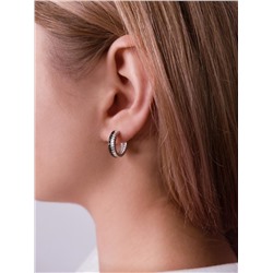 Серьги-пусеты из серебра с нат.шпинелью родированные 925 пробы С-7265рчр416