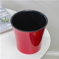 Кашпо для цветов со вставкой «Арте», 2 л, цвет красно-чёрный