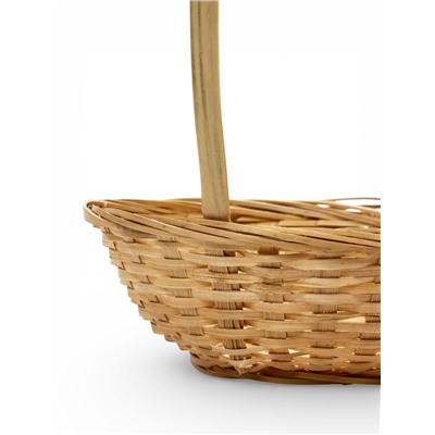 Корзина плетёная для хранения, 20×20×8 см, ручка h=21 см, бамбуковая, цвет натуральный, Greengo