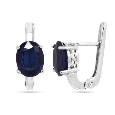 Серьги из серебра сапфир корунд, SL-RIC51-1