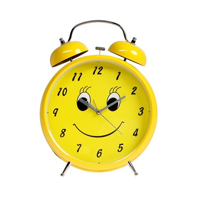 УЦЕНКА Часы - будильник настольные «Смайл», с подвесом, дискретный ход, d=20 см, 30×23 см, 2×АА