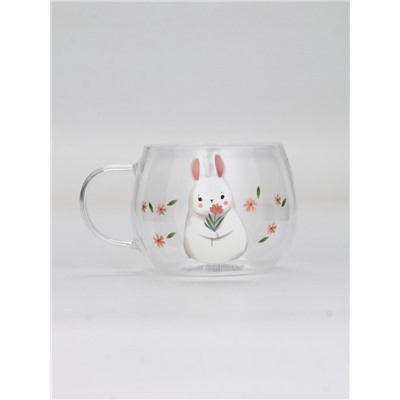 Кружка стеклянная «Зайка», 400 мл
