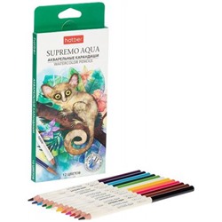 Карандаши акварельные 12цв "SUPREMO AQUA" (087450) Хатбер