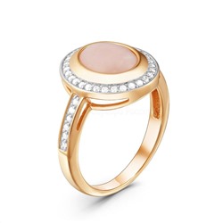 Кольцо из золочёного серебра с нат. опалом и фианитами 925 пробы К-3787зрк117100