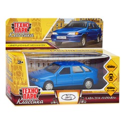 Машина металл LADA -2114 "Samara" 12 см, (двери, багаж, синий) инерц., в коробке