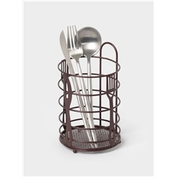 Сушилка для столовых приборов Доляна, 17.5×11×11 см, коричневая