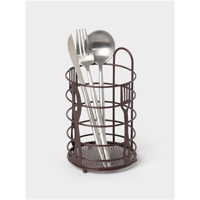Сушилка для столовых приборов Доляна, 17.5×11×11 см, коричневая