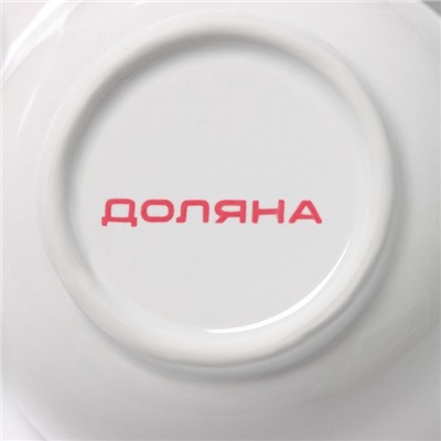 Менажница 3 ячейки Доляна «Зайка в золотом», 16.5×7.5 см, доломит, белая