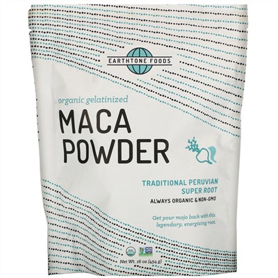 Earthtone Foods, Organic Gelatinized Maca Powder, 16 oz (454 g)