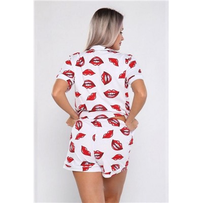 908 Пижама женская Губы (Белый)