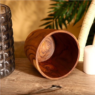 Стакан, 15×15×12 см, тиковое дерево