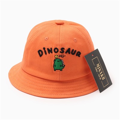 Панама для мальчика MINAKU Dinosaur, размер 48, оранжевая