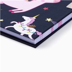Записная книжка на замочке А6, 50 л. «Единорожьи секреты»