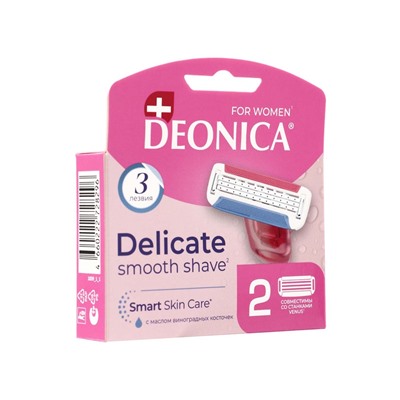 Сменные кассеты DEONICA 3 FOR WOMEN, 3 лезвия, 2 шт.