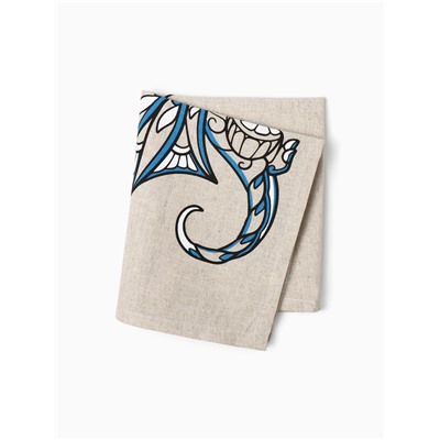 Набор новогодний кухонный: полотенце 35×60, прихватка 18×18, лён 50%, хлопок 50%, 160 г/м²