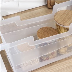 Контейнер хозяйственный с ручкой на колёсиках, 12,5 л, 45×16×25,5 см, цвет прозрачный