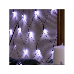 Гирлянда «Сеть» 1.6×1.6 м, IP20, тёмная нить, 144 LED, 8 режимов, 220 В, свечение белое