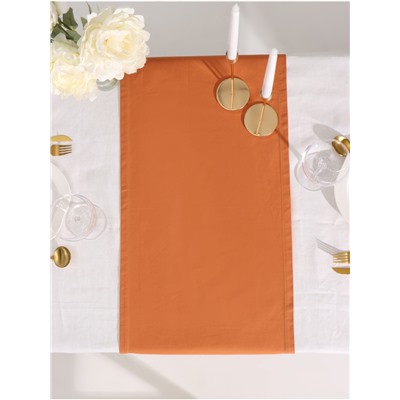 Дорожка на стол «Этель» Kitchen 40×150±5 см, 100% хлопок, саржа 220 г/м², оранжевая