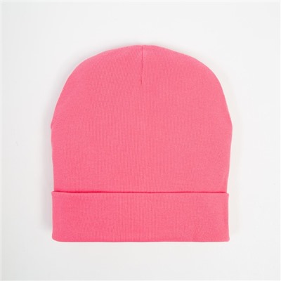 Шапка детская, цвет ярко-розовый, размер 44-47 см