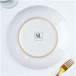 Тарелка плоская керамическая «Синие цветы», d=25.5 см