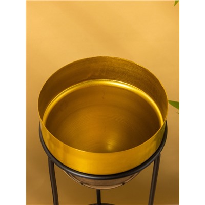 Кашпо на подставке «Золотое руно», 16.5×16.5×35.5 см, железо