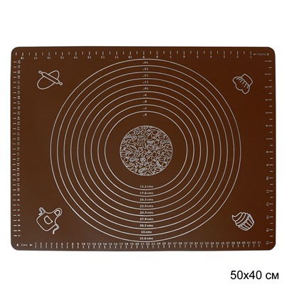 Силиконовый коврик 50х40 см / GY-633-F /уп 100/ шоколадный 0,174