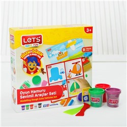 Тесто для лепки 5 цветов по 75 г «Транспорт» игровой коврик, резак, шпатель, ролик, Уценка