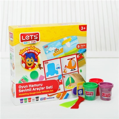 Тесто для лепки 5 цветов по 75 г «Транспорт» игровой коврик, резак, шпатель, ролик, Уценка