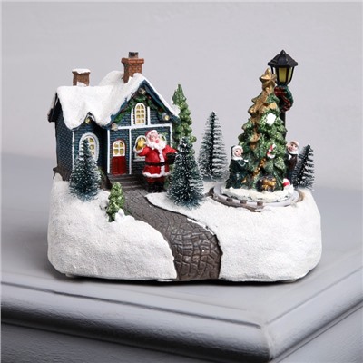 Светодиодная фигура «Новогодний город» 19×17×13 см, полистоун, батарейки ААх3 (не в комплекте), USB, свечение тёплое белое