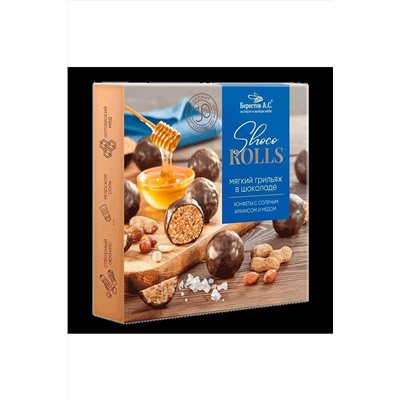 Конфеты "Shoco Rolls" с солёным арахисом и медом в ш.глазури 135г ЭКОПРОДУКТЫ, 1183564