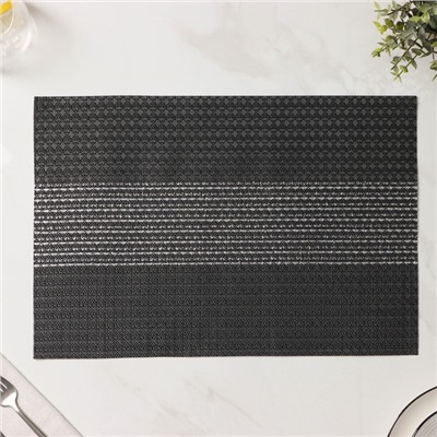 Салфетки сервировочные на стол Доляна «Сияние», 4 шт., 45×30 см, чёрные