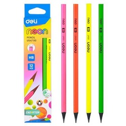 Карандаш пластиковый HB ассорти, трехгранный  EU54700-1 (1208852)  Deli