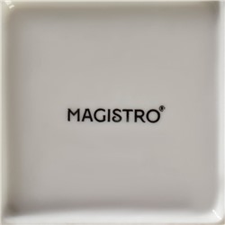 Тарелка Magistro «Цветок Бланш», 26.5×26.5 см, квадратная, фарфор, белая