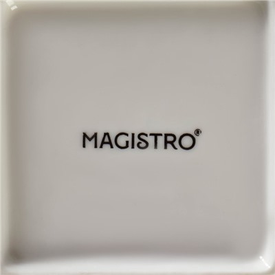Тарелка Magistro «Цветок Бланш», 26.5×26.5 см, квадратная, фарфор, белая