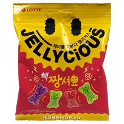 Жевательный мармелад Кислое Фруктовое Ассорти Max Sour Jellycious Lotte, Корея, 51 г. Срок до 20.03.2026.Распродажа