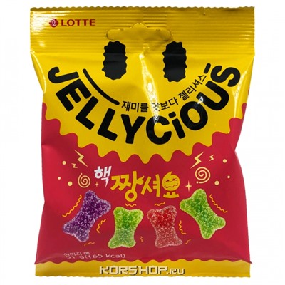 Жевательный мармелад Кислое Фруктовое Ассорти Max Sour Jellycious Lotte, Корея, 51 г. Срок до 20.03.2026.Распродажа