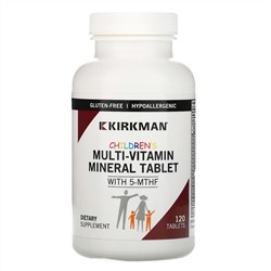 Kirkman Labs, мультивитамины и минералы для детей с 5-МТГФ в таблетках, 120 таблеток