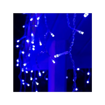 Гирлянда «Бахрома» 4×0.6 м, IP44, прозрачная нить, 180 LED, свечение синее, мерцание белым, 220 В