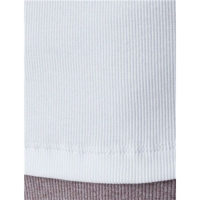 Лонгслив облегающий из фактурного трикотажа в рубчик с круглым вырезом на пуговицах