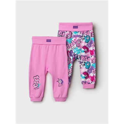 Ползунки детские трикотажные для девочек, 2 шт в комплекте