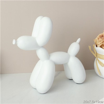 Статуэтка Собака 20х19 см / A26-Q1923E /уп 18/белая