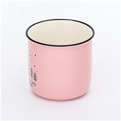 Кружка керамическая новогодняя «Счастлив дома», 210 мл, ручная работа