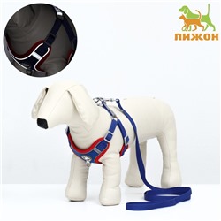 Комплект Sport+, L, поводок 120×1.5 см, ОШ 49-56 см, ОГ 56-68 см, вес животного 20-28 кг, синий 9