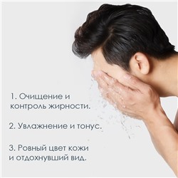 (ЗАМЯТА КОРОБОЧКА) Мужской набор для ухода за кожей лица в коробке VEZE (Очищение + Тонизирование + Увлажнение)