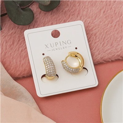 Серьги коллекция "Xuping" покрытие позолота, вставка: фианиты, арт.004.044