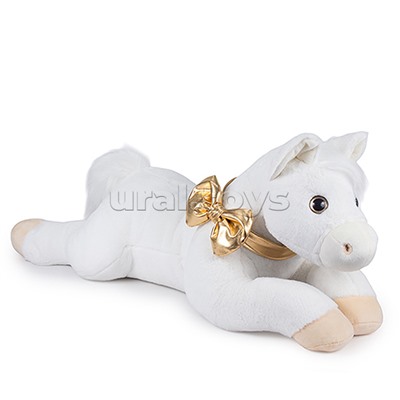 Мягкая игрушка "Лошадка Донна" белый, 81 см.