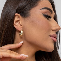 Серьги круглые геометрические, цвет золотистый, 05025, арт.001.510